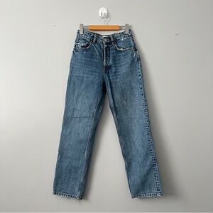 Zara HW Medium-washed Denim Straight-leg Jeans Button-up closure - Size 2